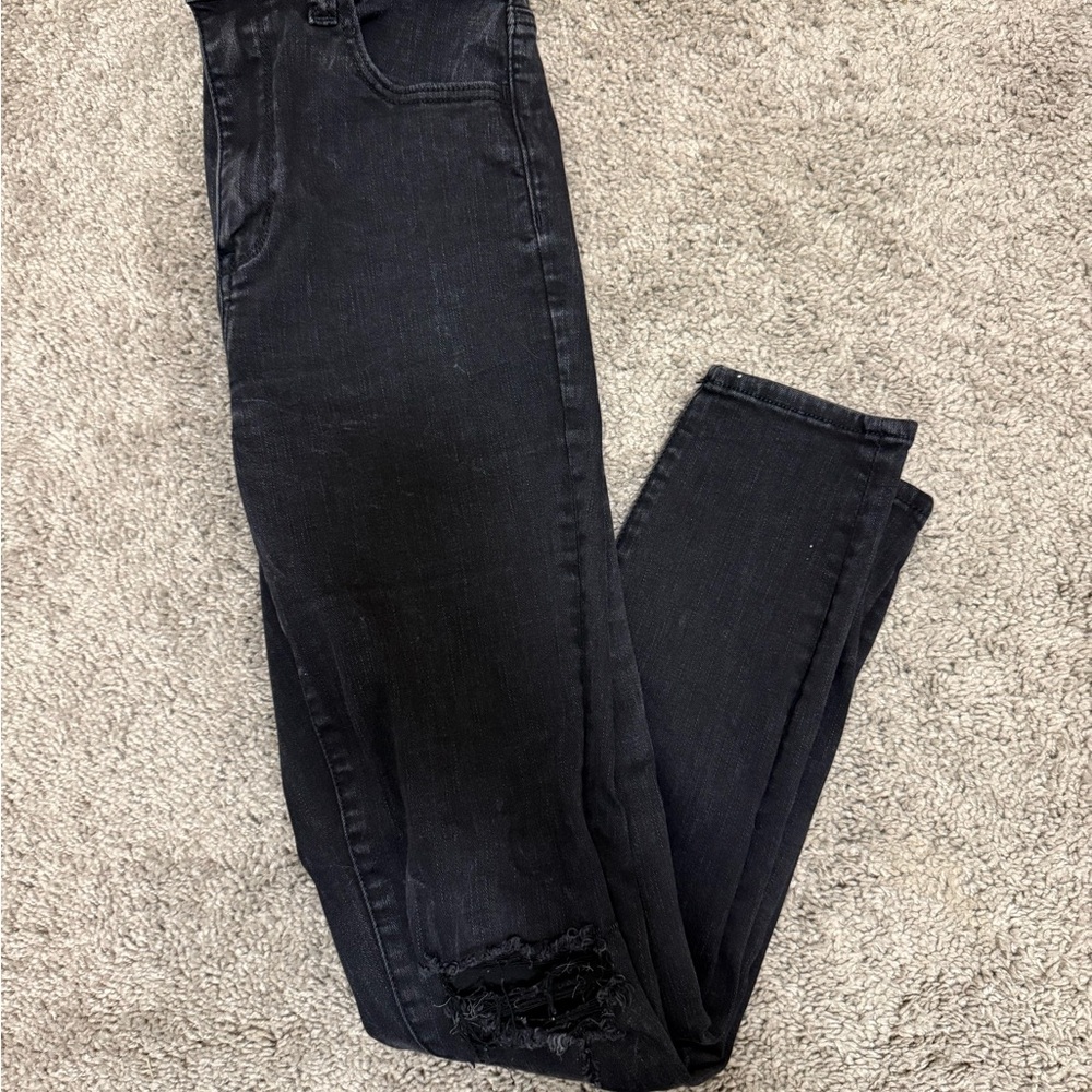 Women's Black Distressed Jeans